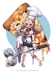 Rule 34 | 1girl, apron, blonde hair, chef hat, food, hat, highres, pizza, pizza cutter, twintails, zombie