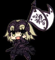 Rule 34 | 1girl, animated, animated gif, armor, blonde hair, blush, chibi, fate/grand order, fate (series), flag, green eyes, jeanne d&#039;arc alter (fate), jeanne d&#039;arc (fate)