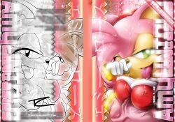 Rule 34 | amy rose, breasts, comic, comic cover, highres, large breasts, smile, sonic (series), tcprod