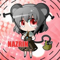 Rule 34 | 1girl, animal ears, blush stickers, capelet, dress, female focus, full body, grey hair, lowres, mouse (animal), mouse ears, mouse tail, nagisa kaichou, nazrin, red eyes, short hair, solo, tail, touhou