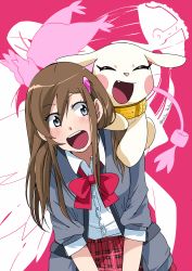 2girls absurdres angel angewomon cat digimon digimon_rearise dog highres multiple_girls plotmon shinjo_michi tailmon