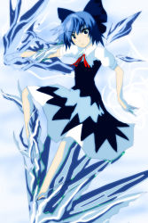 Rule 34 | 1girl, :&lt;, arugeri, blue eyes, blue hair, bow, cirno, hair bow, ice, ice wings, large bow, magic, matching hair/eyes, short hair, solo, embodiment of scarlet devil, touhou, wings