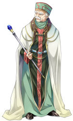 Rule 34 | 1boy, agahari, boah, cape, facial hair, fire emblem, fire emblem: mystery of the emblem, hat, male focus, mustache, nintendo, one eye closed, simple background, solo, staff, white background, white hair