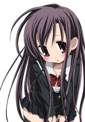 Rule 34 | 1girl, female focus, katsura kotonoha, school uniform, simple background, solo, tagme, uniform, white background
