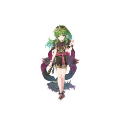 Rule 34 | 1girl, absurdres, artist request, belt, bracelet, closed mouth, commentary request, dress, fingernails, fire emblem, fire emblem: mystery of the emblem, fire emblem heroes, full body, fur trim, gold trim, green eyes, green hair, hand up, head tilt, highres, jewelry, lips, long hair, looking at viewer, miwabe sakura, nintendo, official art, ponytail, shiny skin, shoes, short dress, sidelocks, simple background, sleeveless, smile, solo, standing, tiara, tiki (fire emblem), tiki (young) (fire emblem), white background