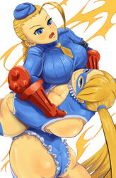 Rule 34 | 1990s (style), 2007k021, 2girls, ass, bearhug, blonde hair, blue eyes, braid, breasts, cammy white, capcom, fingerless gloves, gloves, hat, large breasts, leotard, long hair, mask, multiple girls, rainbow mika, ryona, street fighter, street fighter zero (series), twintails