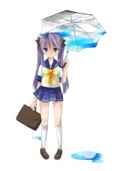 Rule 34 | 00s, 1girl, hiiragi kagami, hizu, ichiya (obey), lucky star, school uniform, serafuku, solo, umbrella