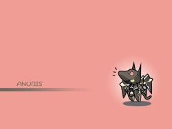 Rule 34 | 00s, anubis (mythology), anubis (z.o.e.), character name, chibi, pink background, simple background, tagme, wallpaper, zone of the enders