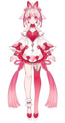 Rule 34 | 1girl, absurdres, asymmetrical legwear, bow, closed mouth, dress, full body, highres, indie virtual youtuber, looking at viewer, macchoko, mismatched legwear, pink dress, pink eyes, pink hair, pink legwear, ryuhyo rione, short hair, short twintails, solo, standing, twintails, virtual youtuber, white dress, white footwear
