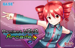 Rule 34 | 1girl, ahoge, caffein, detached sleeves, drill hair, hand on own hip, headset, hip focus, kasane teto, musical note, parody, project diva, project diva (series), project diva 2nd, red eyes, red hair, smirk, solo, twin drills, twintails, utau, vocaloid