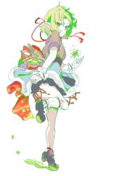 Rule 34 | 1girl, bad id, bad pixiv id, blonde hair, green eyes, japanese clothes, leg lift, looking back, mizuhashi parsee, pointy ears, solo, touhou, ume (plumblossom), wrist cuffs