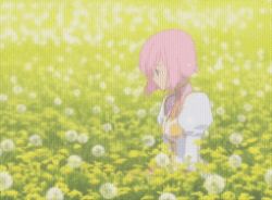 Rule 34 | 00s, 1girl, animated, animated gif, bob cut, estellise sidos heurassein, field, flower, flower field, green eyes, lowres, outdoors, pink hair, short hair, solo, tagme, tales of (series), tales of vesperia