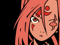 Rule 34 | 1girl, arc system works, baiken, black background, duplicate, guilty gear, highres, long hair, one-eyed, pink eyes, pink hair, pink theme, portrait, scar, scar across eye, scar on face, simple background, solo
