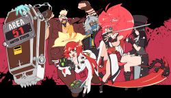 Rule 34 | 2girls, 3boys, absurdres, androgynous, baiken, bodysuit, coffin, spiked halo, goldlewis dickinson, goth fashion, guilty gear, guilty gear strive, halo, happy chaos, hat, highres, jack-o&#039; valentine, japanese clothes, kimono, long hair, multiple boys, multiple girls, red hair, samurai, testament (guilty gear), top hat, trap, udonoki