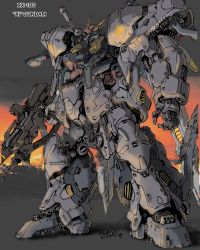 Rule 34 | beam rifle, character name, check commentary, commentary, commentary request, emblem, energy gun, english text, full body, gundam, gundam hathaway&#039;s flash, highres, mecha, mobile suit, no humans, redesign, robot, science fiction, shisaton., signature, solo, standing, v-fin, weapon, xi gundam