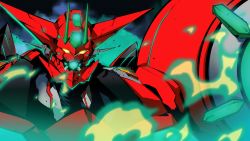 Rule 34 | animated, animated gif, energy, fire, getter-1, getter-1 (devolution), getter robo, getter robo devolution, giant robot, glowing, glowing eyes, highres, horns, mecha, no humans, reda22, robot, spikes, super robot, yellow eyes