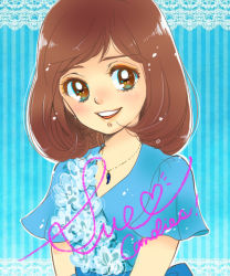 Rule 34 | 1girl, brown eyes, brown hair, candies (band), hoshino lala, smile, solo, sue (candies)