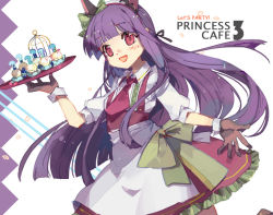 Rule 34 | 1girl, :d, ?, animal ear fluff, animal ears, apron, birdcage, blush, bow, brown gloves, cage, collared shirt, commentary request, gloves, green bow, holding, holding tray, kasumi (princess connect!), long hair, looking at viewer, maid, open mouth, princess connect!, puffy short sleeves, puffy sleeves, purple hair, red eyes, red neckwear, red skirt, shadowsinking, shirt, short sleeves, skirt, smile, solo, suspender skirt, suspenders, tray, very long hair, waist apron, white apron, white shirt