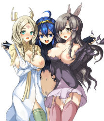 Rule 34 | 3girls, assisted exposure, aunt and niece, bad id, bad pixiv id, blonde hair, blue eyes, blue hair, blush, breasts, breasts out, brown hair, cleavage, dress, echizen (hvcv), embarrassed, emmeryn (fire emblem), facial mark, female pubic hair, fire emblem, fire emblem awakening, forehead mark, garter straps, girl sandwich, green eyes, highres, incest, large breasts, long hair, looking at viewer, lucina (fire emblem), matching hair/eyes, multiple girls, naughty face, navel, nintendo, nipples, no bra, one breast out, open mouth, panties, pantyshot, pubic hair, puffy areolae, puffy nipples, pussy, pussy juice, sandwiched, sideboob, small nipples, smile, sumia (fire emblem), thighhighs, torn clothes, uncensored, underwear, wet, wet clothes, wet panties, white dress, white panties, yellow eyes, yuri