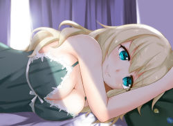 Rule 34 | 10s, 1girl, atago (kancolle), babydoll, bare shoulders, blonde hair, blue eyes, blush, breasts, cleavage, green eyes, kantai collection, large breasts, lingerie, long hair, looking at viewer, lying, md5 mismatch, negligee, on side, resized, resolution mismatch, rocha (aloha ro cha), smile, solo, source larger, underwear