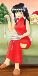 Rule 34 | aoyama motoko, china dress, chinese clothes, christmas, dress, kaolla su, love hina, red dress