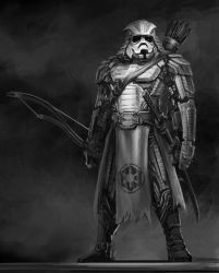 Rule 34 | armor, arrow (projectile), bow, crossover, epic, helmet, samurai, star wars, stormtrooper, sword, weapon