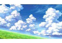 Rule 34 | blue sky, cloud, cloudy sky, commentary request, day, dutch angle, field, grass, hariken, horizon, huge filesize, meadow, nature, no humans, original, scenery, sky