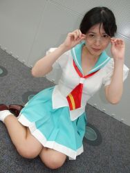 Rule 34 | cosplay, glasses, himemiya anthy, photo (medium), sachika, school uniform, serafuku, shoujo kakumei utena, socks