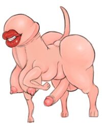 Rule 34 | body horror, breasts, clenched teeth, creature, dorse, futanari, guro, huge penis, infected, large breasts, large penis, large testicles, lipstick, makeup, penis, queen&#039;s stallion, stelladiaabyss, teeth, testicles, thick lips, transformation, what, wide hips