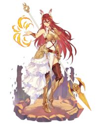 Rule 34 | 1girl, alternate costume, armor, armored boots, armored dress, artist name, boobplate, boots, breastplate, closed mouth, commentary, commission, cordelia (fire emblem), dress, english commentary, fire, fire emblem, fire emblem awakening, frilled dress, frills, full body, gauntlets, hair between eyes, head wings, highres, holding, holding polearm, holding weapon, lips, long hair, meziosaur, nintendo, pauldrons, pelvic curtain, pink lips, plackart, polearm, pyrokinesis, red eyes, red hair, shoulder armor, single gauntlet, single pauldron, solo, spear, very long hair, weapon, white dress, wings