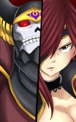 Rule 34 | 1girl, breasts, brown eyes, cleavage, colorized, eden&#039;s zero, elsie crimson, eyepatch, highres, large breasts, long hair, looking at viewer, mashima hiro, red hair, ziggy (eden&#039;s zero)