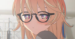 Rule 34 | + +, 1girl, 3d, black-framed eyewear, blender (medium), blonde hair, blush, bright pupils, cel shading, closed mouth, commentary, cropped, dot mouth, dot nose, english commentary, flower, glasses, hair down, hair flower, hair ornament, half-closed eyes, indoors, looking at viewer, medium hair, mixed-language commentary, multicolored eyes, multicolored hair, orange hair, paid reward available, pink eyes, portrait, purple eyes, rinne (rinrinne), rinrinne, rinrinne39 (artist), solo, streaked hair, virtual youtuber, white pupils