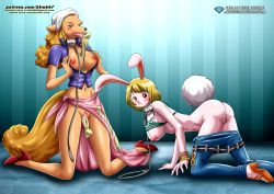 Rule 34 | blonde hair, breasts, carrot (one piece), dog girl, furry, furry female, furry girl, one piece, orange hair, palcomix, rabbit girl, tagme, wanda (one piece)