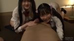Rule 34 | 1boy, 2girls, animated, asian, black hair, breasts, censored, ffm threesome, group sex, japanese (nationality), multiple girls, penis, penis grab, photo (medium), pov, school uniform, small breasts, sound, source request, tagme, threesome, twintails, video