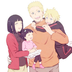 Rule 34 | 2boys, 2girls, ahoge, arm around waist, bad id, bad pixiv id, black hair, blonde hair, carrying, closed eyes, facial mark, family, father and daughter, father and son, happy, hime cut, husband and wife, hyuuga hinata, mother and daughter, mother and son, multiple boys, multiple girls, naruto: the last, naruto (series), purple eyes, purple hair, short hair, shoulder carry, smile, soda (wilkinsontansan), uzumaki boruto, uzumaki himawari, uzumaki naruto, whisker markings, whiskers