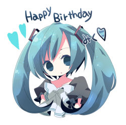 Rule 34 | 1girl, :o, ana (rznuscrf), birthday, blue eyes, blue hair, bow, bowtie, colored eyelashes, eyelashes, hatsune miku, long hair, matching hair/eyes, no nose, solo, twintails, upper body, vocaloid