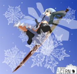 Rule 34 | 1girl, advent cirno, bad anatomy, bad id, bad pixiv id, cirno, female focus, poorly drawn, solo, sword, touhou, vermillion (pixiv), weapon