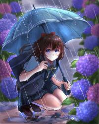 Rule 34 | 1girl, absurdres, aqua eyes, aqua shirt, artist name, artist request, bag, bare legs, black skirt, black vest, blue eyes, blue skirt, blue umbrella, blush, bow, breasts, brown footwear, brown hair, buttons, checkered clothes, checkered skirt, collared shirt, female focus, field, flower, flower field, full body, hair between eyes, hair bow, highres, holding, holding umbrella, long hair, looking at viewer, love live!, love live! nijigasaki high school idol club, miniskirt, nail, nail polish, nijigasaki school uniform, osaka shizuku, outdoors, parted lips, pink nails, plaid, plaid skirt, pleated, pleated skirt, ponytail, rain, red bow, ribbon, school bag, school uniform, shirt, shoes, short sleeves, skirt, small breasts, smile, solo, squatting, sweater vest, umbrella, vest, white legwear, white shirt, yellow buttons, yellow neckwear, yellow ribbon