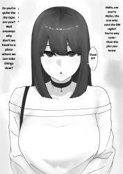 Rule 34 | 1girl, choker, commentary, english commentary, english text, highres, looking at viewer, open mouth, tagme, tantanmen72, third-party edit, translated