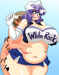 Rule 34 | 1boy, 1girl, adapted costume, akasode (tyaramu), bare shoulders, belly grab, big belly, blue eyes, blush, boots, breasts, brown hair, choker, cleavage, closed umbrella, clothed female nude male, commentary request, crop top, cropped jacket, curvy, d:, elbow gloves, eyebrows, faceless, faceless male, fat, gloves, hand on own hip, hat, high heels, highres, huge breasts, letty whiterock, light purple hair, looking at viewer, midriff, miniskirt, navel, nude, open mouth, planted, planted umbrella, plump, purple hair, race queen, sex, short hair, skirt, smile, sweat, thick eyebrows, thigh boots, thighhighs, touhou, triangular headpiece, umbrella, wavy hair, wavy mouth, wide hips, yuki onna, zettai ryouiki