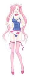 Rule 34 | 00s, 1girl, absurdres, apron, breasts, code geass, earrings, euphemia li britannia, female focus, frilled thighhighs, frills, full body, highres, jewelry, kuon yuu, long hair, long image, one-piece swimsuit, pink hair, pink thighhighs, purple eyes, ribbon, school swimsuit, solo, swimsuit, tall image, thighhighs, transparent background, twintails, vector trace, very long hair, waist apron, wrist cuffs