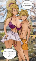 Rule 34 | 1boy, 1futa, abs, absurdres, age difference, blonde hair, boruto: naruto next generations, breasts, clothes lift, domination, femdom, flaccid, futa with male, futanari, highres, large breasts, large penis, legs, muscular, muscular female, naruto (series), nipple piercing, nipples, penis, piercing, public indecency, public nudity, shy, size difference, sussychan, swimsuit, tall female, testicles, uncensored, uzumaki boruto, veins, veiny penis, yamanaka ino