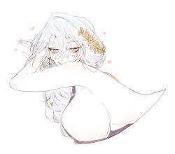Rule 34 | 1girl, :p, breasts, covered erect nipples, dress, evening gown, girls&#039; frontline, girls&#039; frontline neural cloud, hair between eyes, hair ornament, highres, imm 763, large breasts, licking lips, long hair, looking at viewer, lord eosphoros (neural cloud), official alternate costume, seductive smile, sideboob, smile, solo, tongue, tongue out, underboob, upper body, white hair, yellow eyes