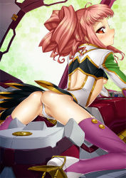 Rule 34 | 00s, 1girl, anya alstreim, arched back, ass, back, breasts, cameltoe, code geass, kink (tortoiseshell), legs, looking back, panties, pink hair, red eyes, sideboob, small breasts, solo, thighhighs, underboob, underwear