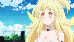 Rule 34 | 10s, 1girl, animated, animated gif, blonde hair, bouncing breasts, breasts, large breasts, long hair, mecha musume, neptune (series), pish, solo, yellow eyes, yellow heart (neptune)