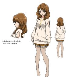 Rule 34 | 10s, 1girl, back, brown eyes, brown hair, character sheet, hibike! euphonium, long hair, looking at viewer, oumae mamiko, simple background, skirt, stand, standing, white background