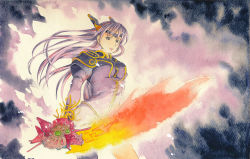 Rule 34 | 1girl, armor, dragon buster, kankichi, legs, rose (dragoon), solo, sword, the legend of dragoon, weapon