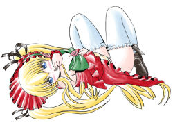 Rule 34 | 00s, licking, licking finger, rozen maiden, shinku, shoes, solo, thighhighs
