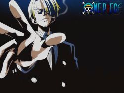 Rule 34 | 1boy, blonde hair, chef, cigarette, copyright name, formal, hair over one eye, male focus, one piece, sanji (one piece), solo, suit