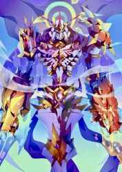 Rule 34 | armor, crests (digimon), digimon, digimon (creature), full armor, fusion, highres, looking at viewer, omegamon alter-s, solo